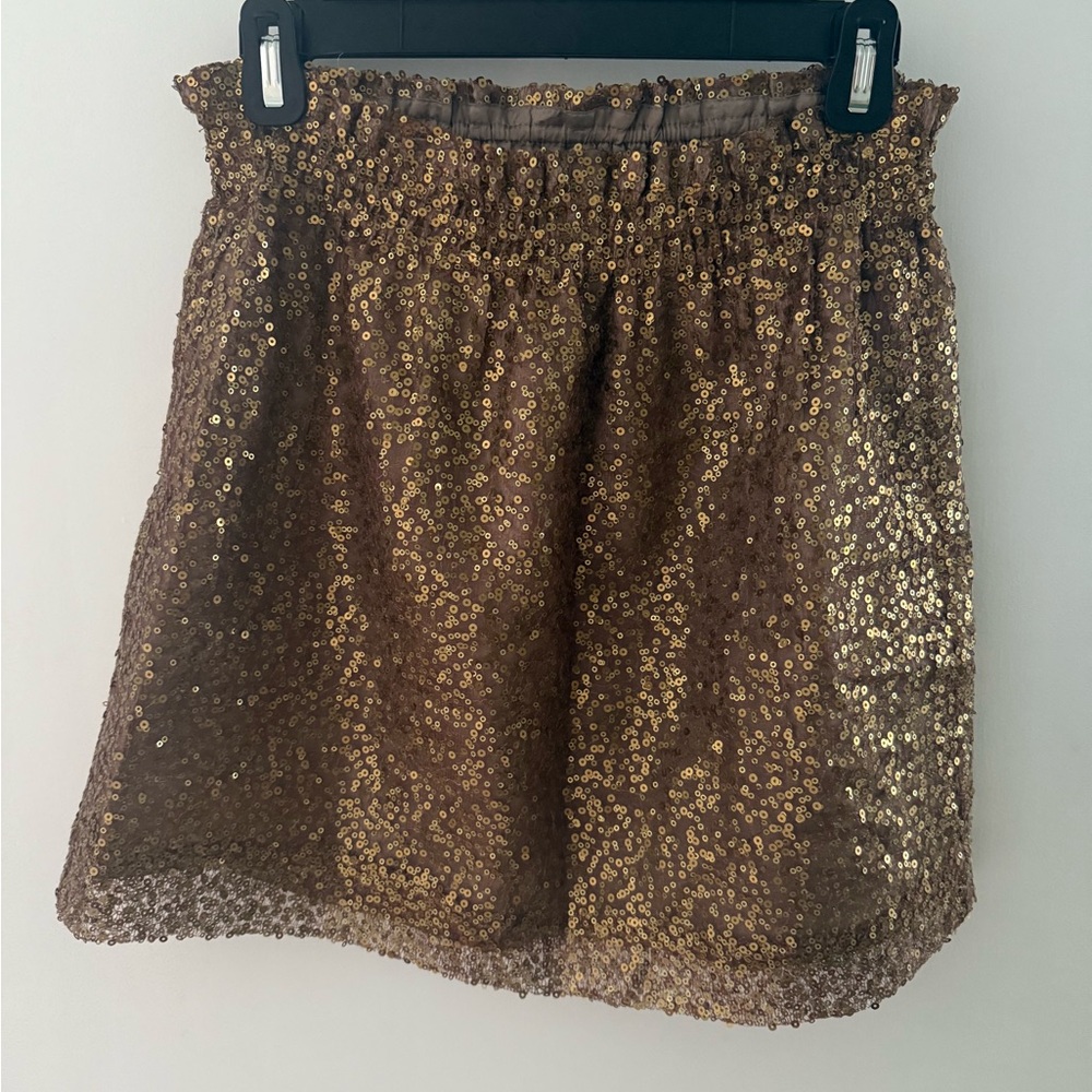 J. Crew Gold Sequin Mini Skirt